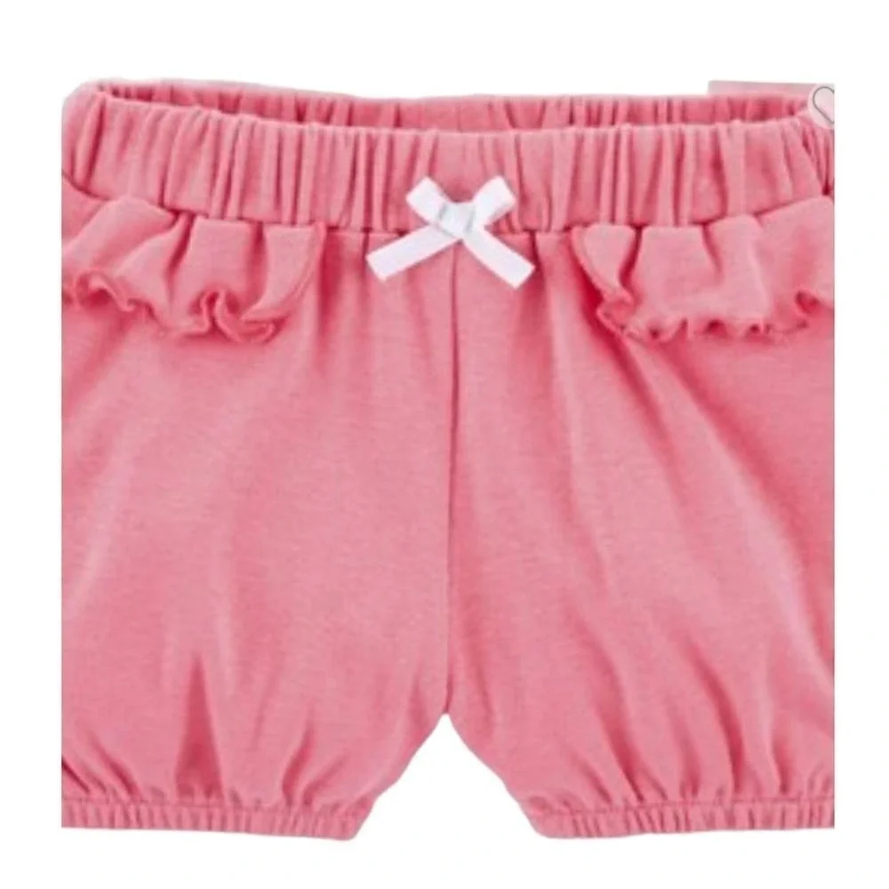 Carter's Baby Girl 3-Pc Set 6 Months Flamingo White Pink Shorts Top Bodysuit NWT